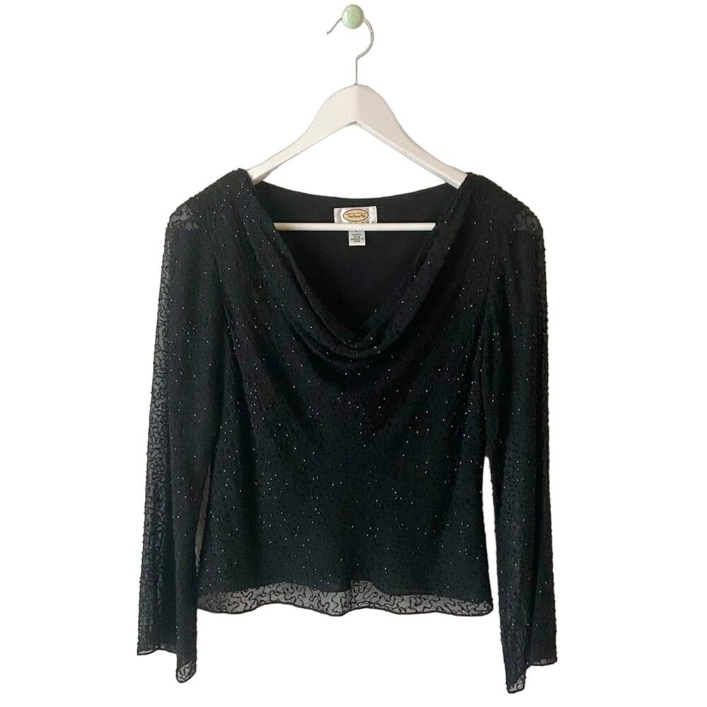 Talbots Beaded And Embroidered Sequin Blouse Size 2 Petite